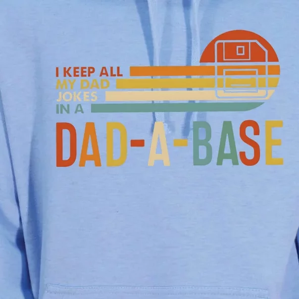 I Keep All My Dad Jokes In A Dadabase Unisex Surf Hoodie