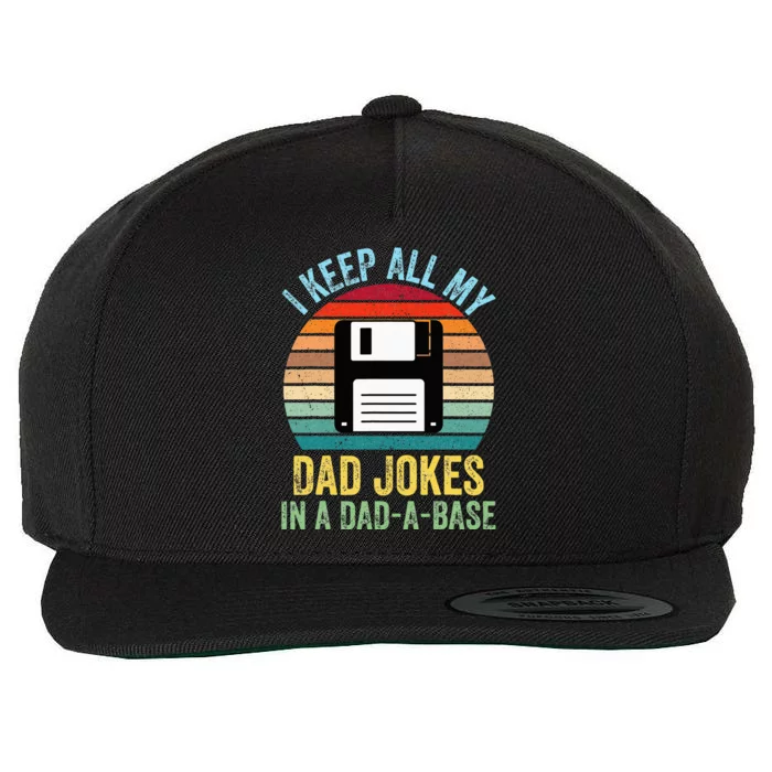 I Keep All My Dad Jokes In A DadABase Wool Snapback Cap