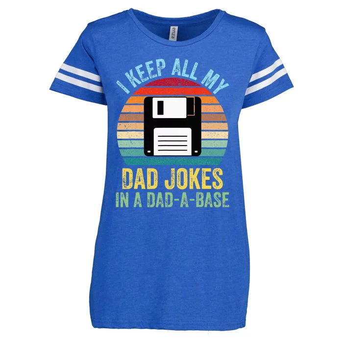 I Keep All My Dad Jokes In A DadABase Enza Ladies Jersey Football T-Shirt