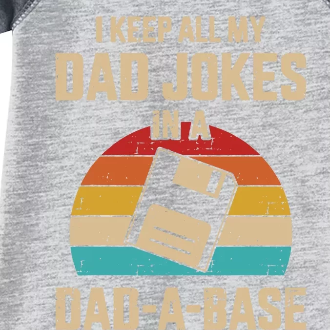 I Keep All My Dad Jokes In A Dad A Base Infant Baby Jersey Bodysuit