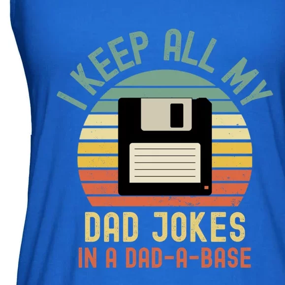 I Keep All My Dad Jokes In A Dadcute Giftacute Giftbase Vintage Father Dad Gift Ladies Essential Flowy Tank