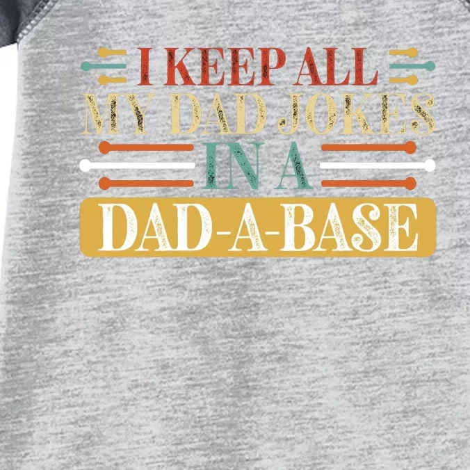 I Keep All My Dad Jokes In A Dad A Base Infant Baby Jersey Bodysuit