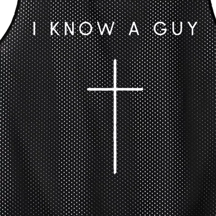 I Know A Guy Cross Minimalist Christian Religious Jesus Mesh Reversible Basketball Jersey Tank