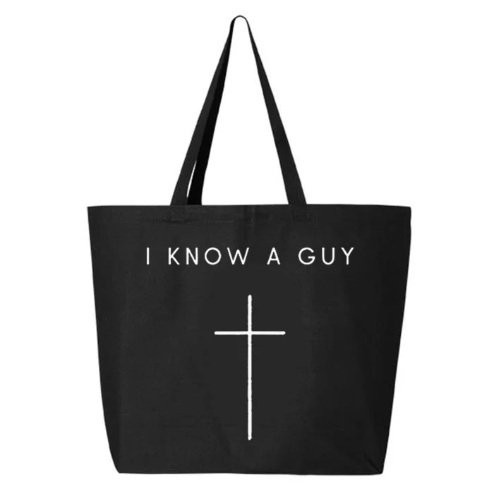 I Know A Guy Cross Minimalist Christian Religious Jesus 25L Jumbo Tote