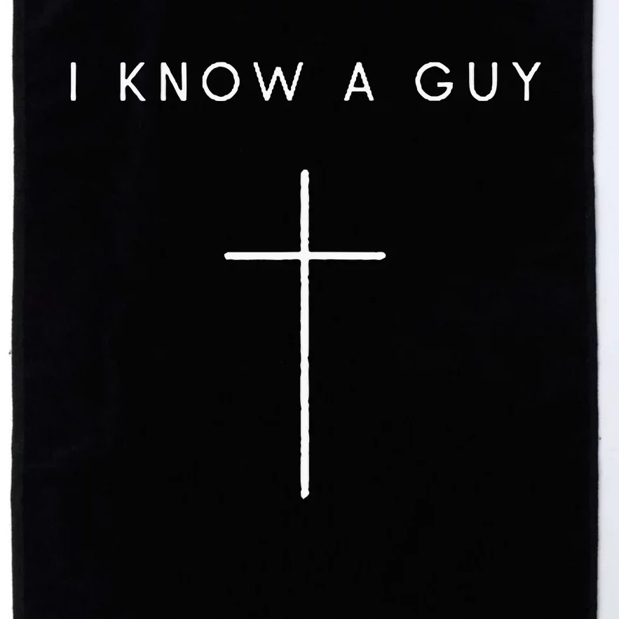 I Know A Guy Cross Minimalist Christian Religious Jesus Platinum Collection Golf Towel