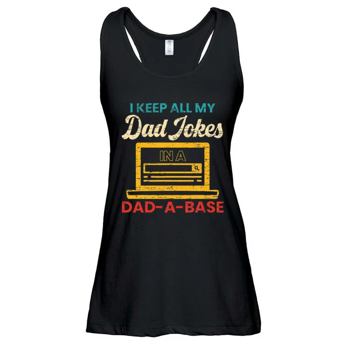 I Keep All My Dad Jokes in a Dad A Base for a Funny Dad Joke Ladies Essential Flowy Tank