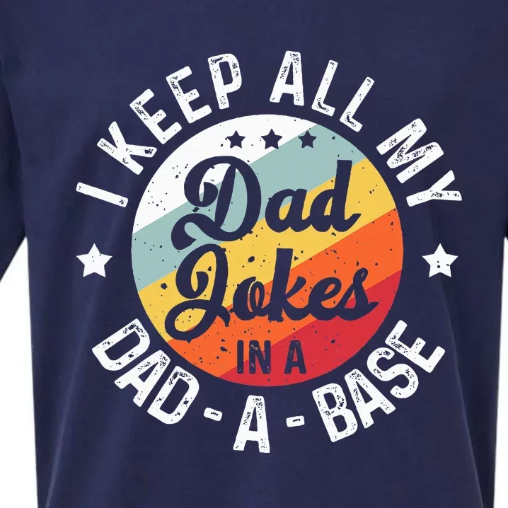 I Keep All My Dad Jokes In A Dadabase Sueded Cloud Jersey T-Shirt