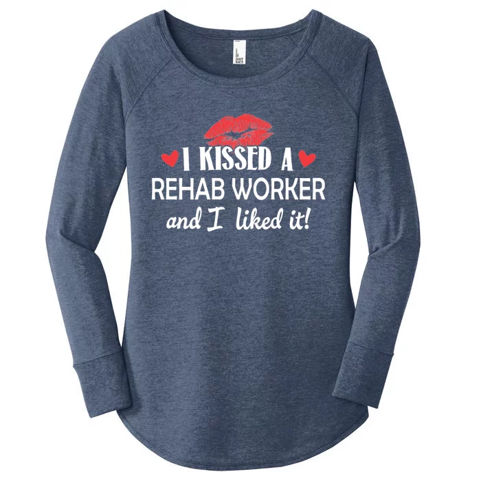 I Kissed A Rehab Worker Design Married Dating Anniversary Funny Gift Women's Perfect Tri Tunic Long Sleeve Shirt