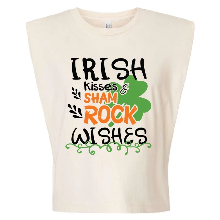 Irish Kisses And Shamrock Wishes Garment-Dyed Women's Muscle Tee