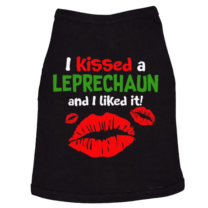 I Kissed A Leprechaun St Patricks Outfit For Women Doggie Tank