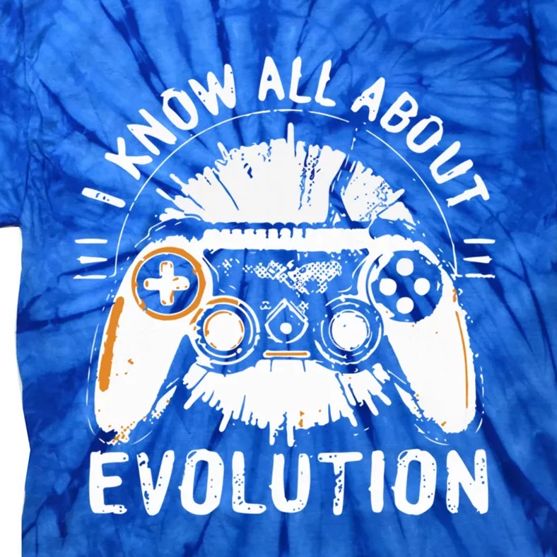 I Know All About Evolution Funny Video Game Controller Gift Tie-Dye T-Shirt