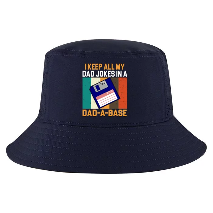 I Keep All My Dad Jokes In A Dad A Base Vintage Funny Cool Comfort Performance Bucket Hat