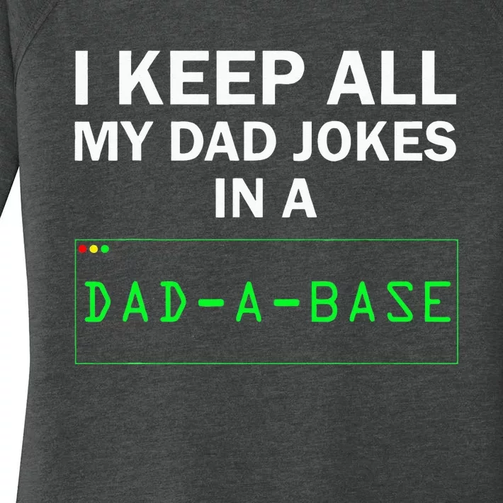 I Keep All My Dad Jokes In A Dad A Base Funny Dad Joke Gift Women's Perfect Tri Tunic Long Sleeve Shirt