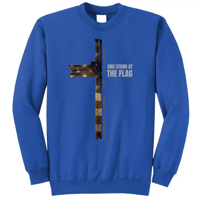 I Kneel At The Cross And Stand At The Flag Gift Sweatshirt