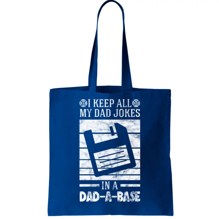 I Keep All My Dad Jokes In A Dadcute Giftacute Giftbase Vintage Dad Father Gift Tote Bag