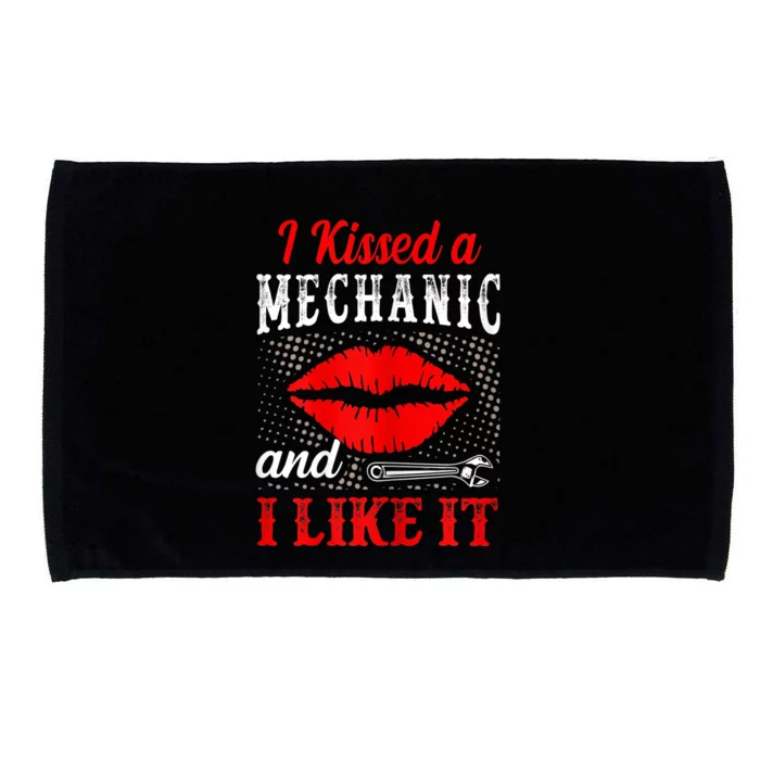 I Kissed A Mechanic And I Like It Funny Mechanic Lovers Microfiber Hand Towel