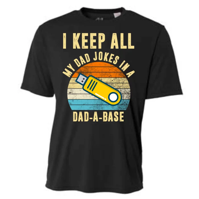 I Keep All My Dad Jokes In A Dad A Base Retro Sunset Cooling Performance Crew T-Shirt