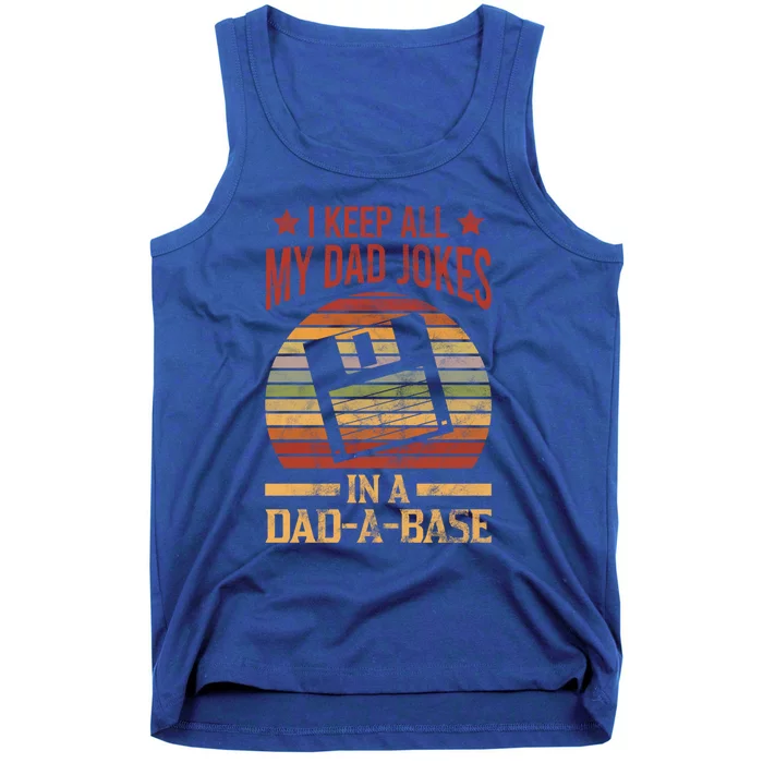 I Keep All My Dad Jokes In A Dadgiftagiftbase Vintage Dad Father Gift Tank Top