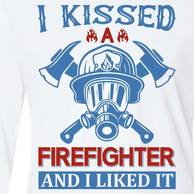 I Kissed A Firefighter And I Like It Womens Cotton Relaxed Long Sleeve T-Shirt