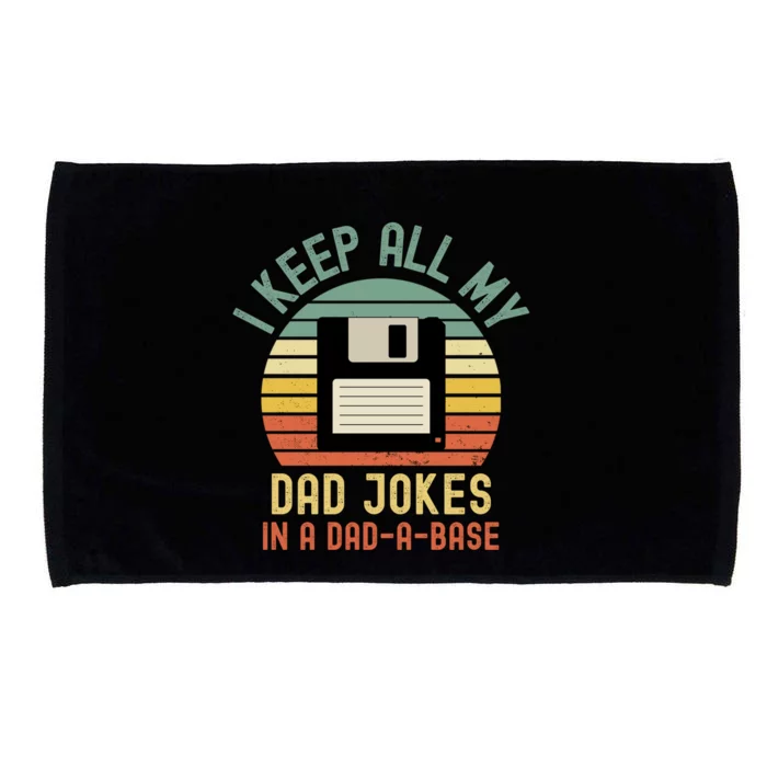 I Keep All My Dad Jokes In A Dadmeaningful Giftameaningful Giftbase Vintage Fath Microfiber Hand Towel