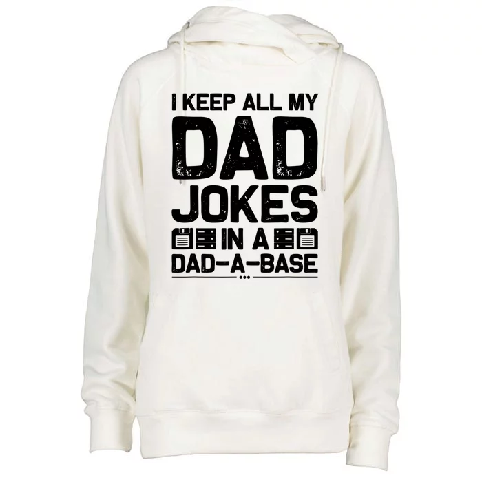 I Keep All My Dad Jokes In A Dadmeaningful Giftameaningful Giftbase Vintage Fath Womens Funnel Neck Pullover Hood