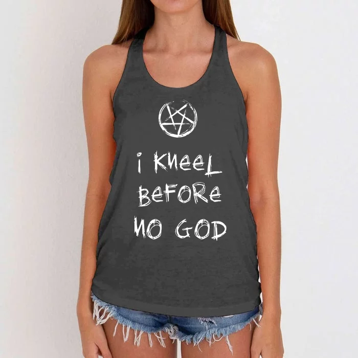 I Kneel Before No God Women's Knotted Racerback Tank