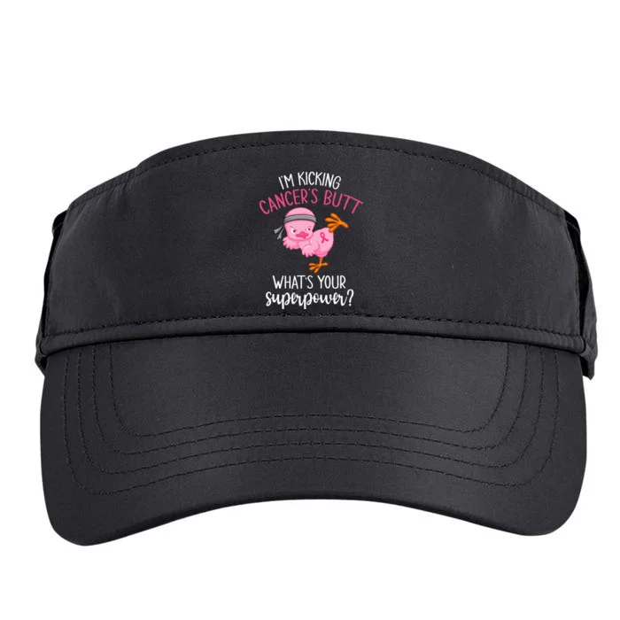 Im Kicking Cancers Butt Breast Cancer Awareness Supporter Adult Drive Performance Visor