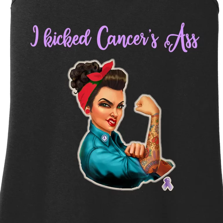 I Kicked Cancers Ass Cancer Survivors Ladies Essential Tank