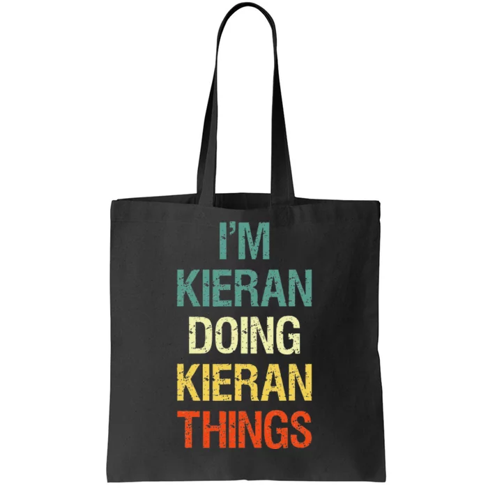 IM Kieran Doing Kieran Things Personalized First Name Gift Tote Bag