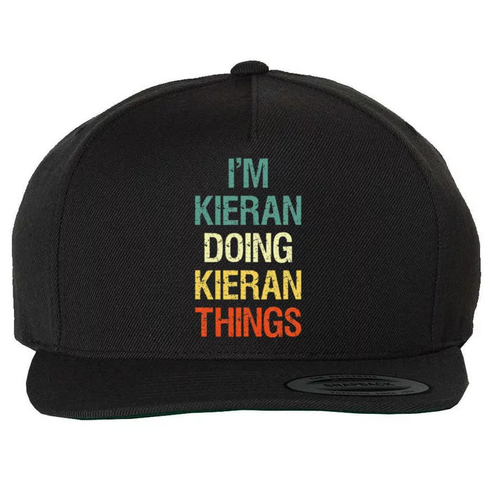 IM Kieran Doing Kieran Things Personalized First Name Gift Wool Snapback Cap