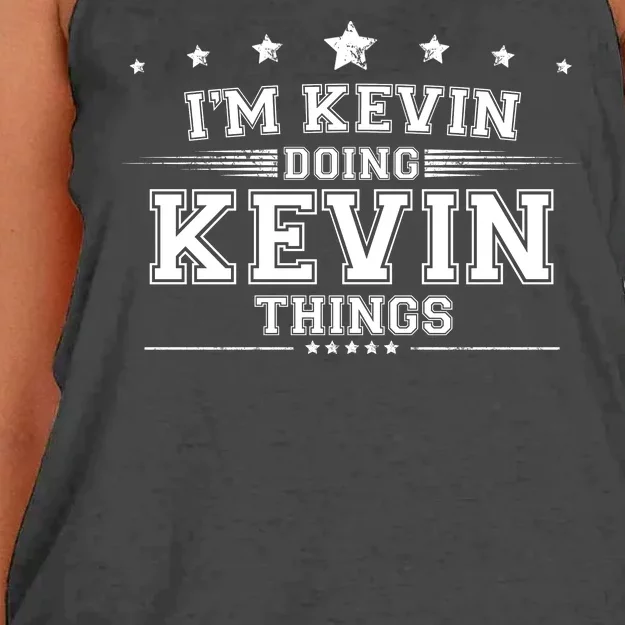 Im Kevin Doing Kevin Things Women's Knotted Racerback Tank