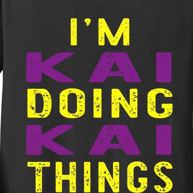 IM Kai Doing Kai Things Kids Long Sleeve Shirt