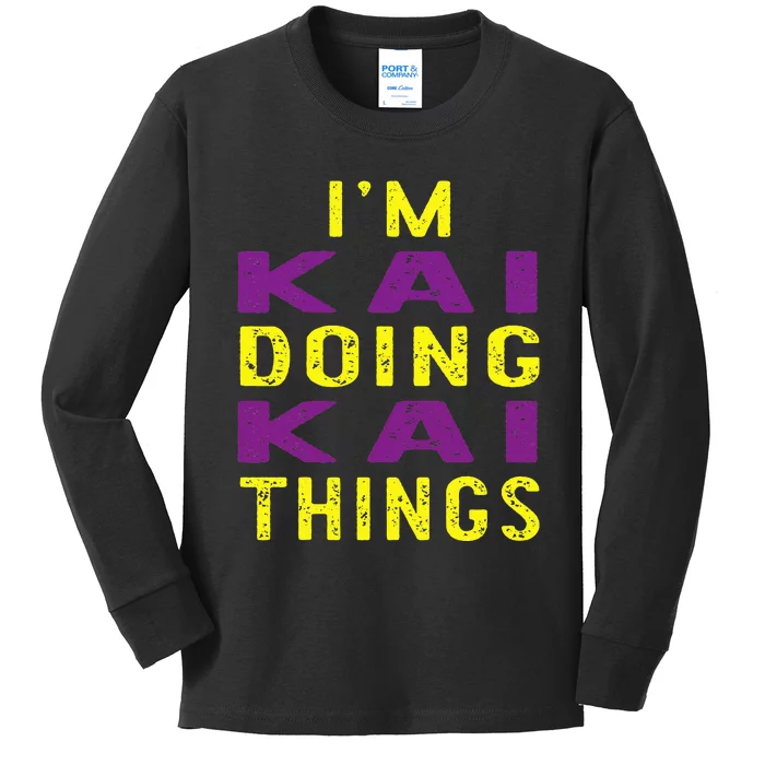 IM Kai Doing Kai Things Kids Long Sleeve Shirt