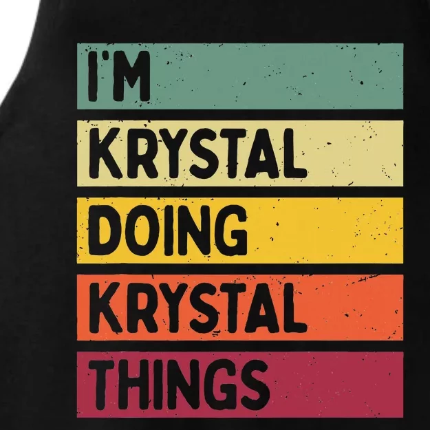 IM Krystal Doing Krystal Things Funny Personalized Quote Ladies Tri-Blend Wicking Tank