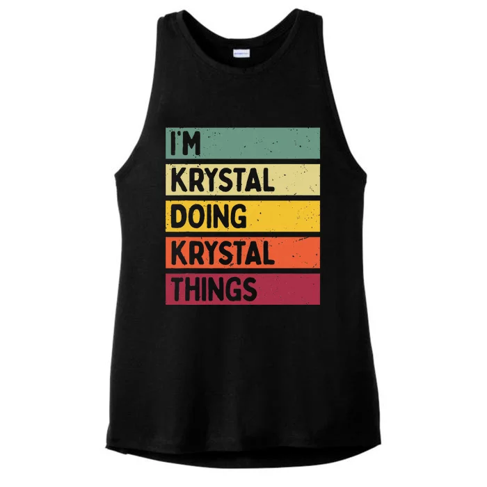 IM Krystal Doing Krystal Things Funny Personalized Quote Ladies Tri-Blend Wicking Tank