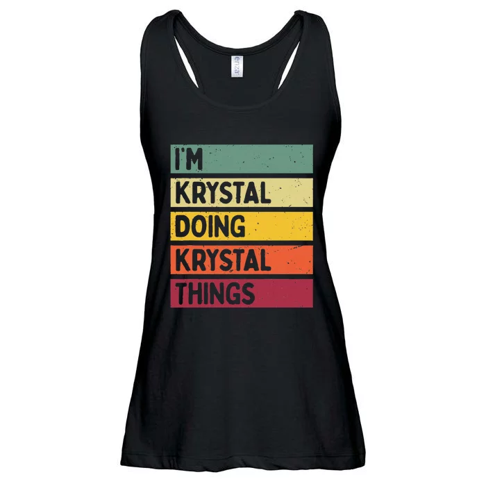 IM Krystal Doing Krystal Things Funny Personalized Quote Ladies Essential Flowy Tank