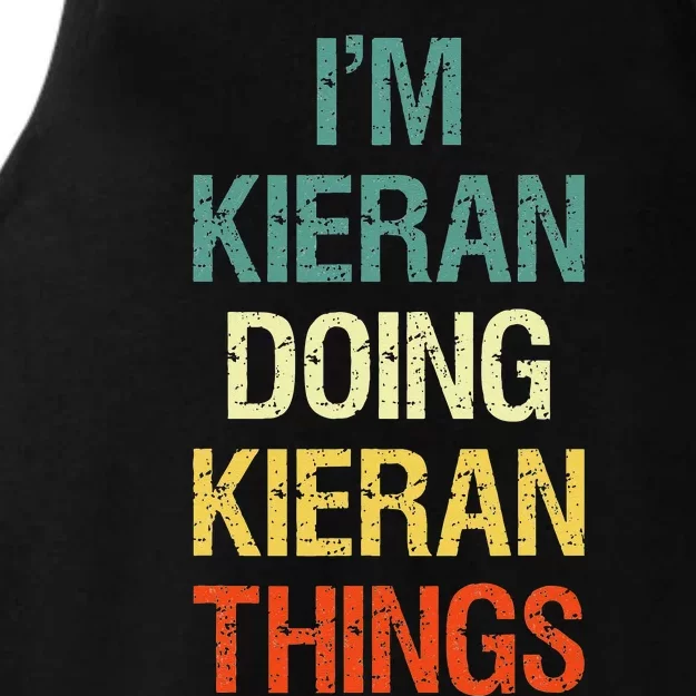 IM Kieran Doing Kieran Things Personalized First Name Gift Ladies Tri-Blend Wicking Tank