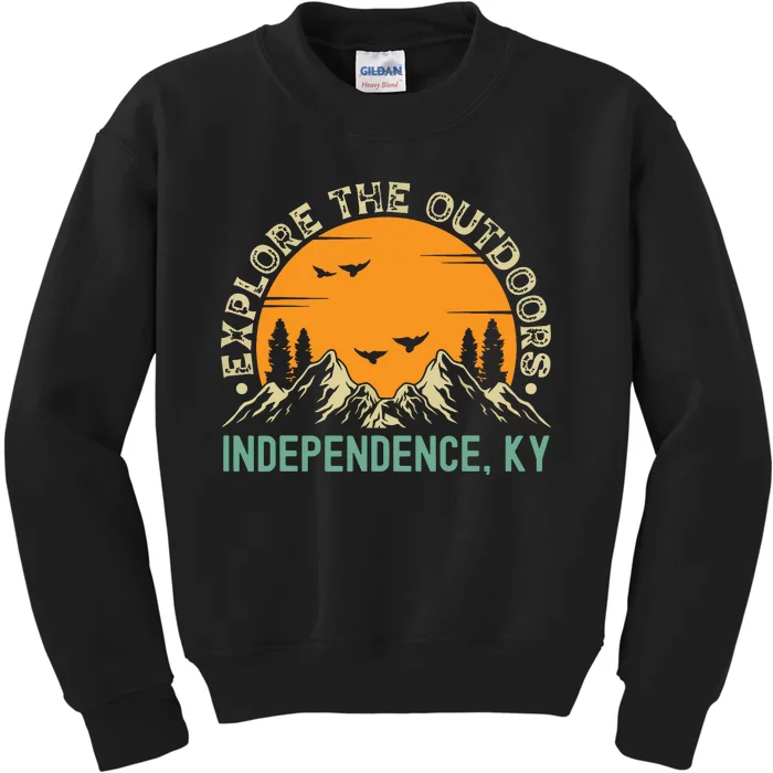 Independence Kentucky Explore The Outdoors Kids Sweatshirt