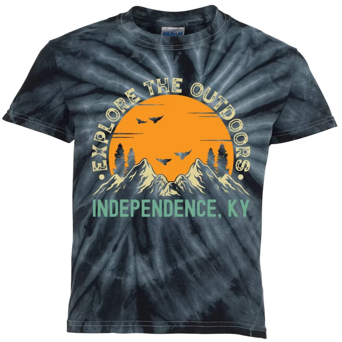 Independence Kentucky Explore The Outdoors Kids Tie-Dye T-Shirt