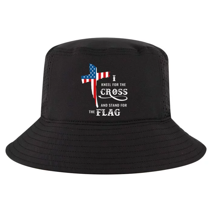 I Kneel For The Cross And Stand For The Flag Cool Comfort Performance Bucket Hat