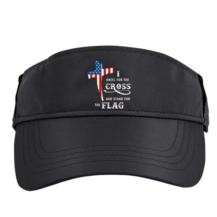 I Kneel For The Cross And Stand For The Flag Adult Drive Performance Visor