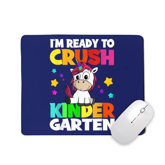 Ids Kinder Girl Unicorn First Day Of Kindergarten Mousepad