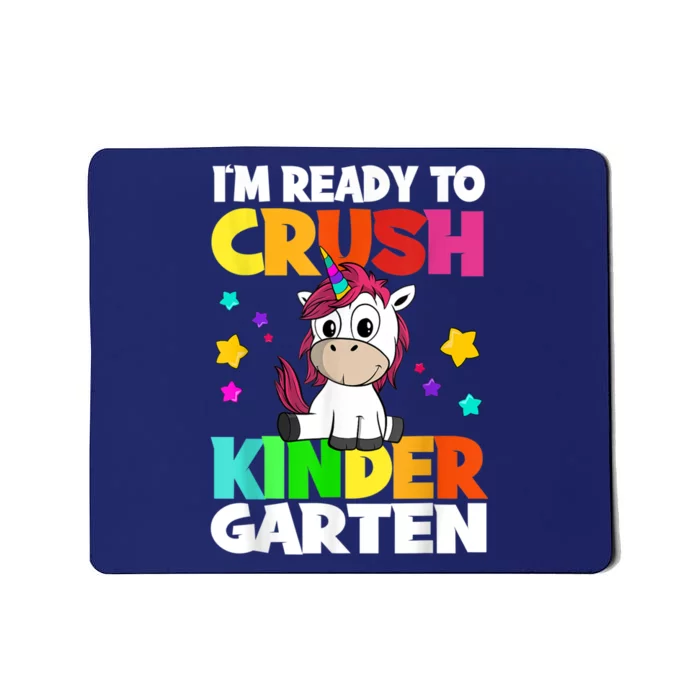 Ids Kinder Girl Unicorn First Day Of Kindergarten Mousepad