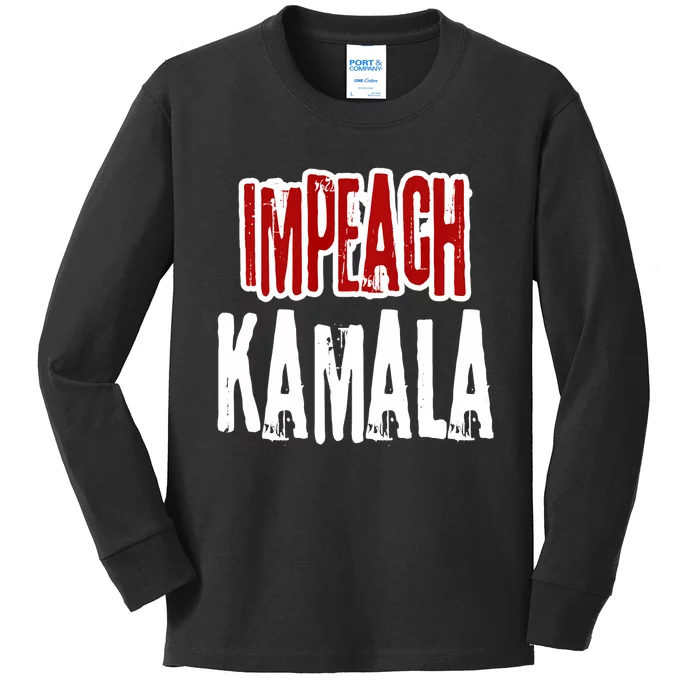 Impeach Kamala Harris Anti Kamala Harris Socialism Kids Long Sleeve Shirt