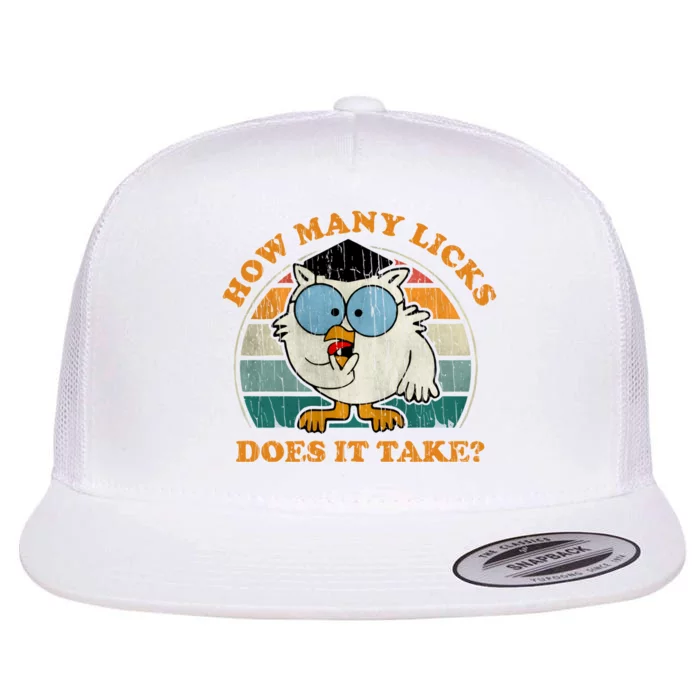 I Know How Many Licks It Takes Funny Owl Distressed Vintage Style Flat Bill Trucker Hat