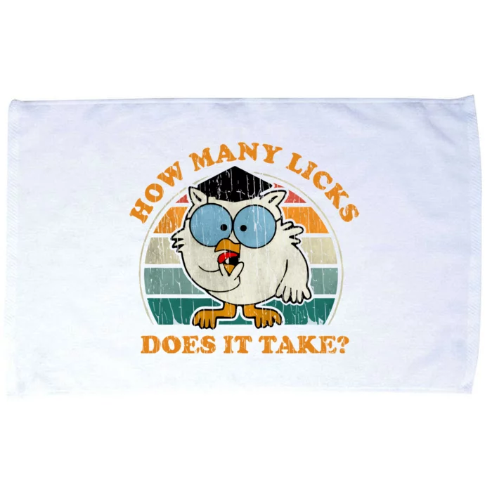 I Know How Many Licks It Takes Funny Owl Distressed Vintage Style Microfiber Hand Towel