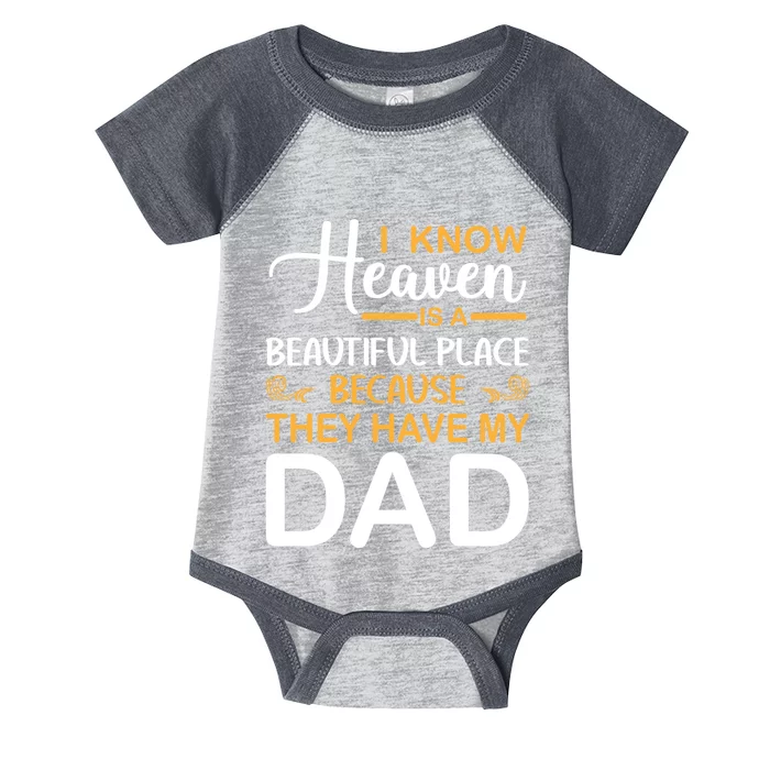 I Know Heaven Is A Beautiful Place Because They Have My Dad Infant Baby Jersey Bodysuit