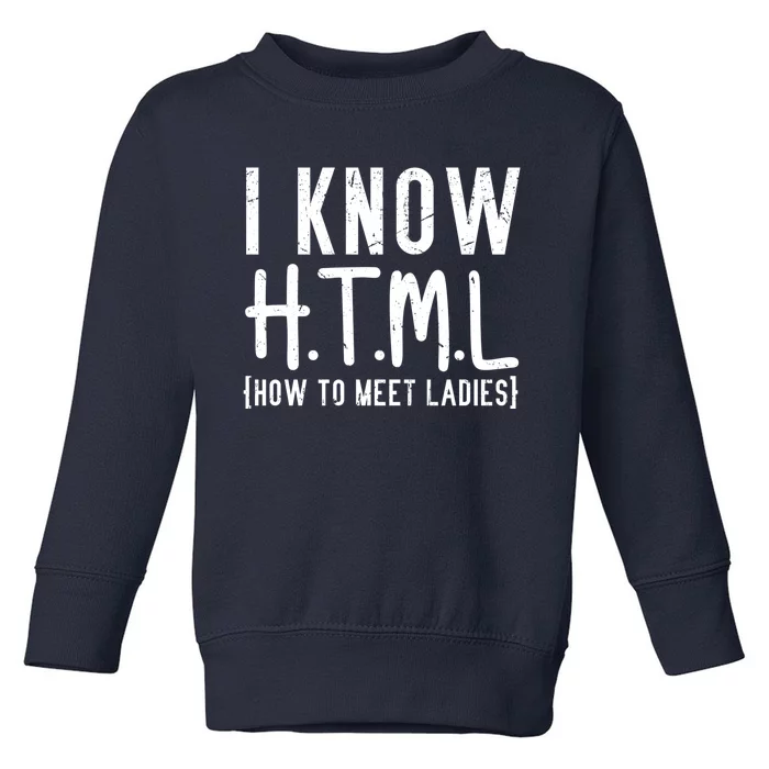 I Know HTML How To Meet Ladies Toddler Sweatshirt