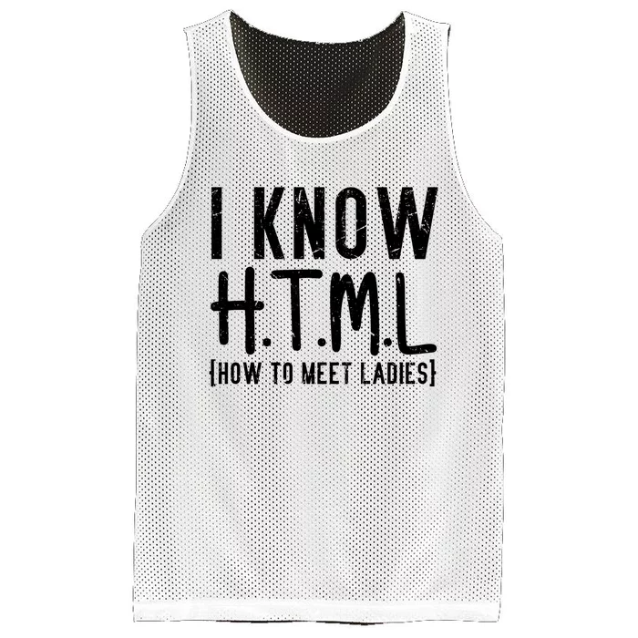 I Know HTML How To Meet Ladies Mesh Reversible Basketball Jersey Tank