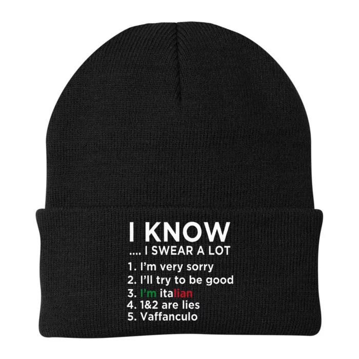 I Know I Swear A Lot IM Italian Funny Italian Saying Knit Cap Winter Beanie